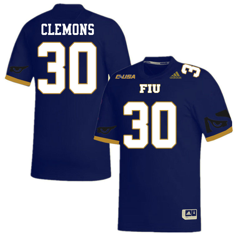 #30 Jordan Clemons FIU Jersey, Florida International University Panthers Football Jersey-Navy